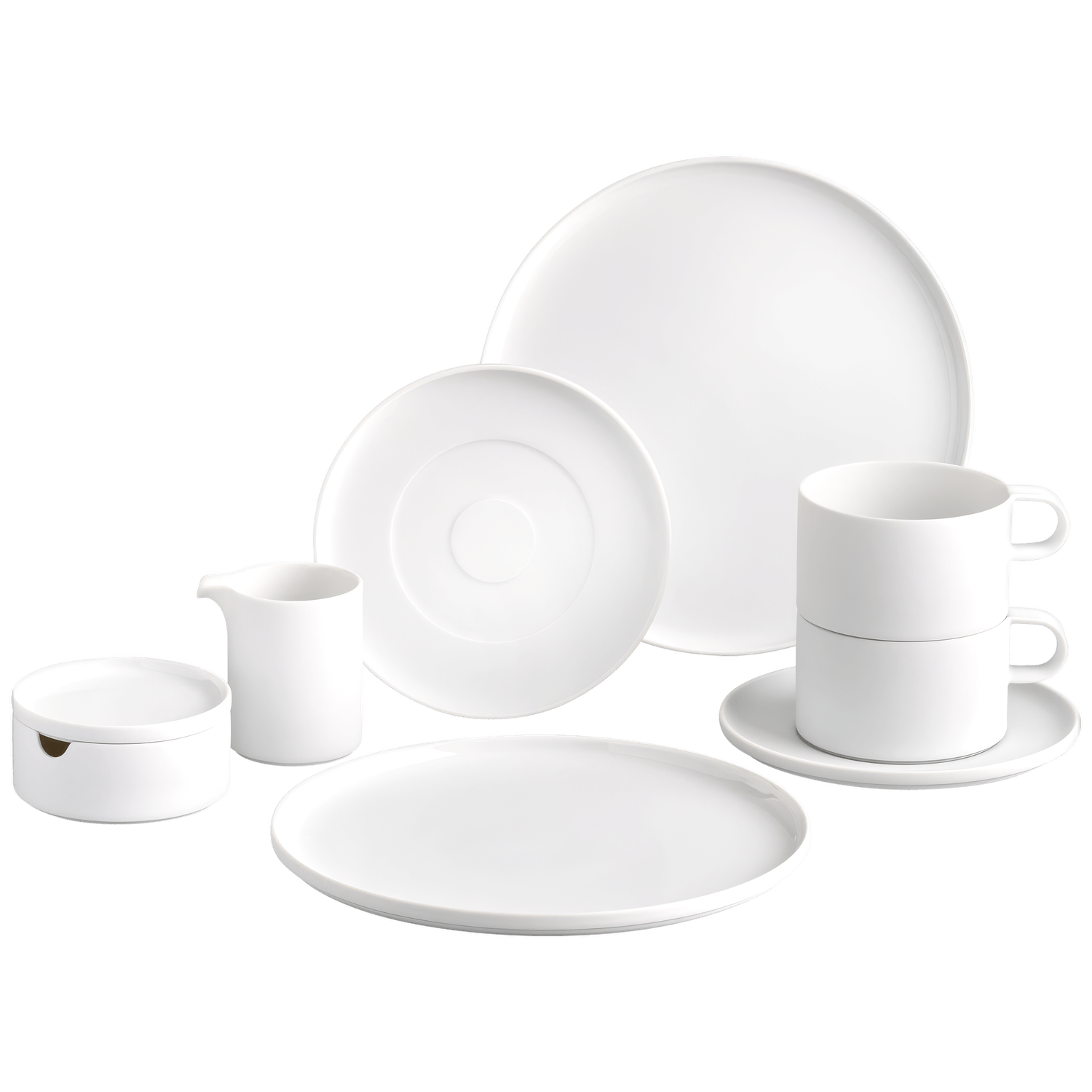 Geschirr-Set Kaffee 9-tlg. – DATUM Satin White modern
