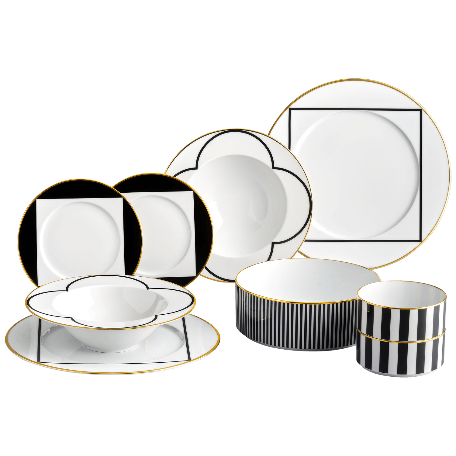 Geschirr-Set Dinner 9-tlg. – CA D´ORO zylindrisch