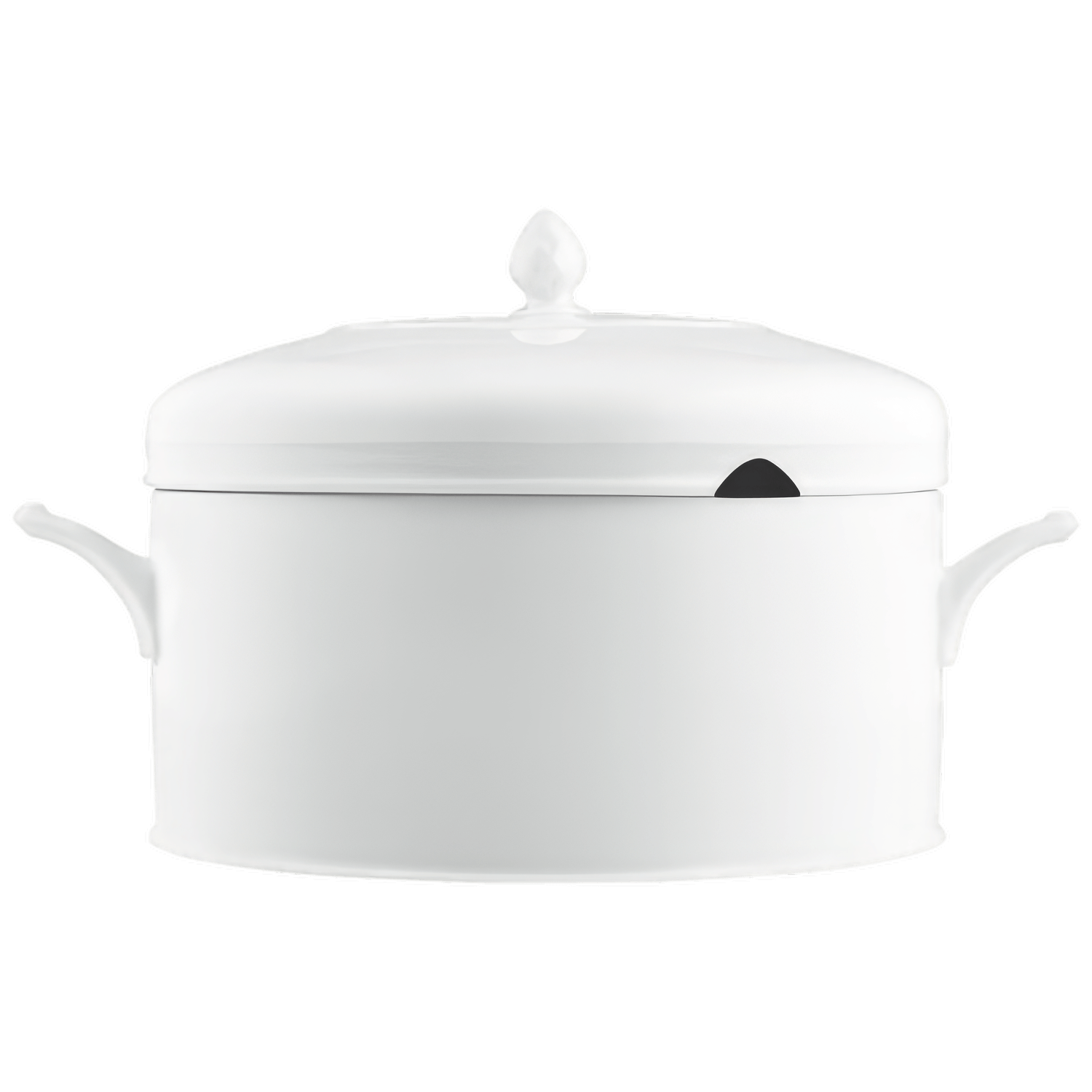 Weiße Porzellansuppenterrine mit Deckel und Griffen, elegante Form. Fürstenberg Porzellan.