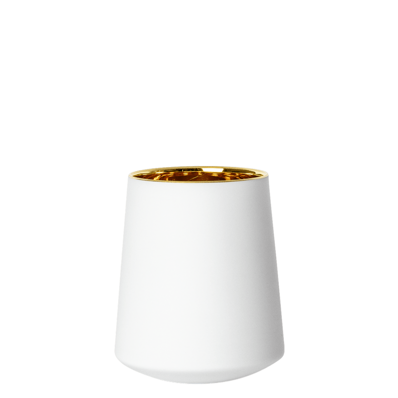 Weißer Porzellanbecher mit goldener Innenfläche. Fürstenberg Porzellan.