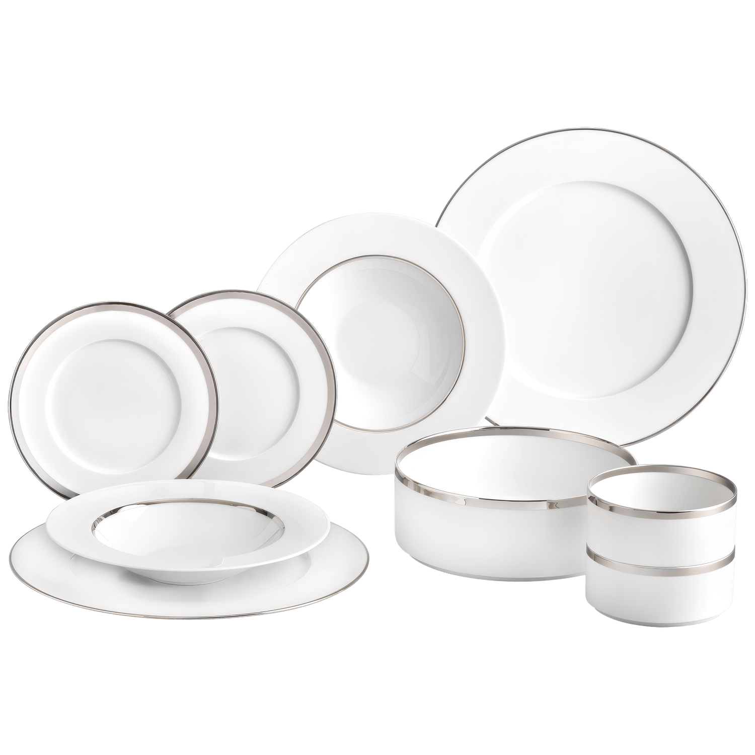 Geschirr-Set Dinner 9-tlg. – TREASURE PLATINUM zylindrisch