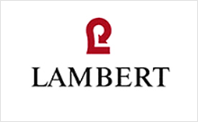 Rotes Symbol und schwarzer Text "LAMBERT" auf weißem Hintergrund. Fürstenberg Porzellan.
