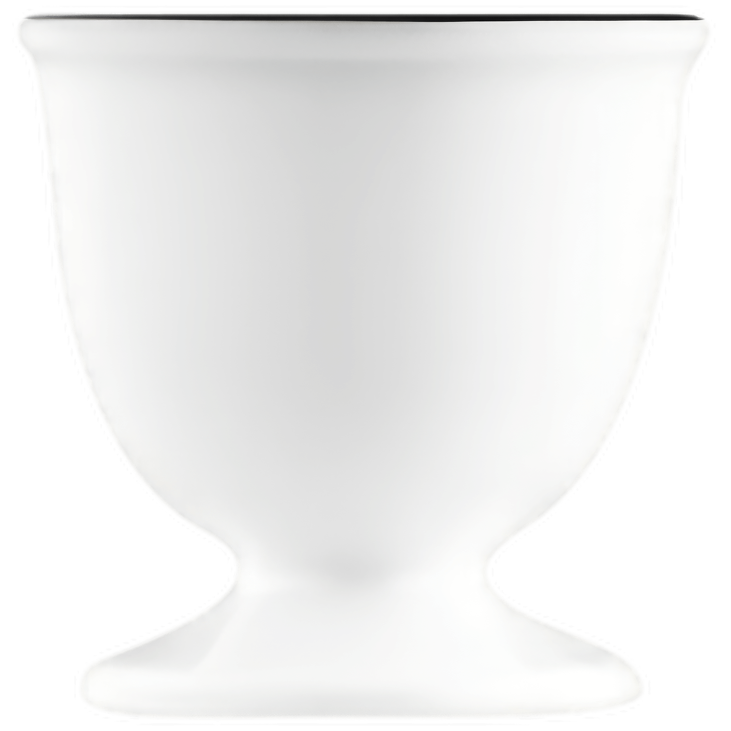 Weißer Porzellan-Eierbecher mit schlichtem Design auf weißem Hintergrund. Fürstenberg Porzellan.