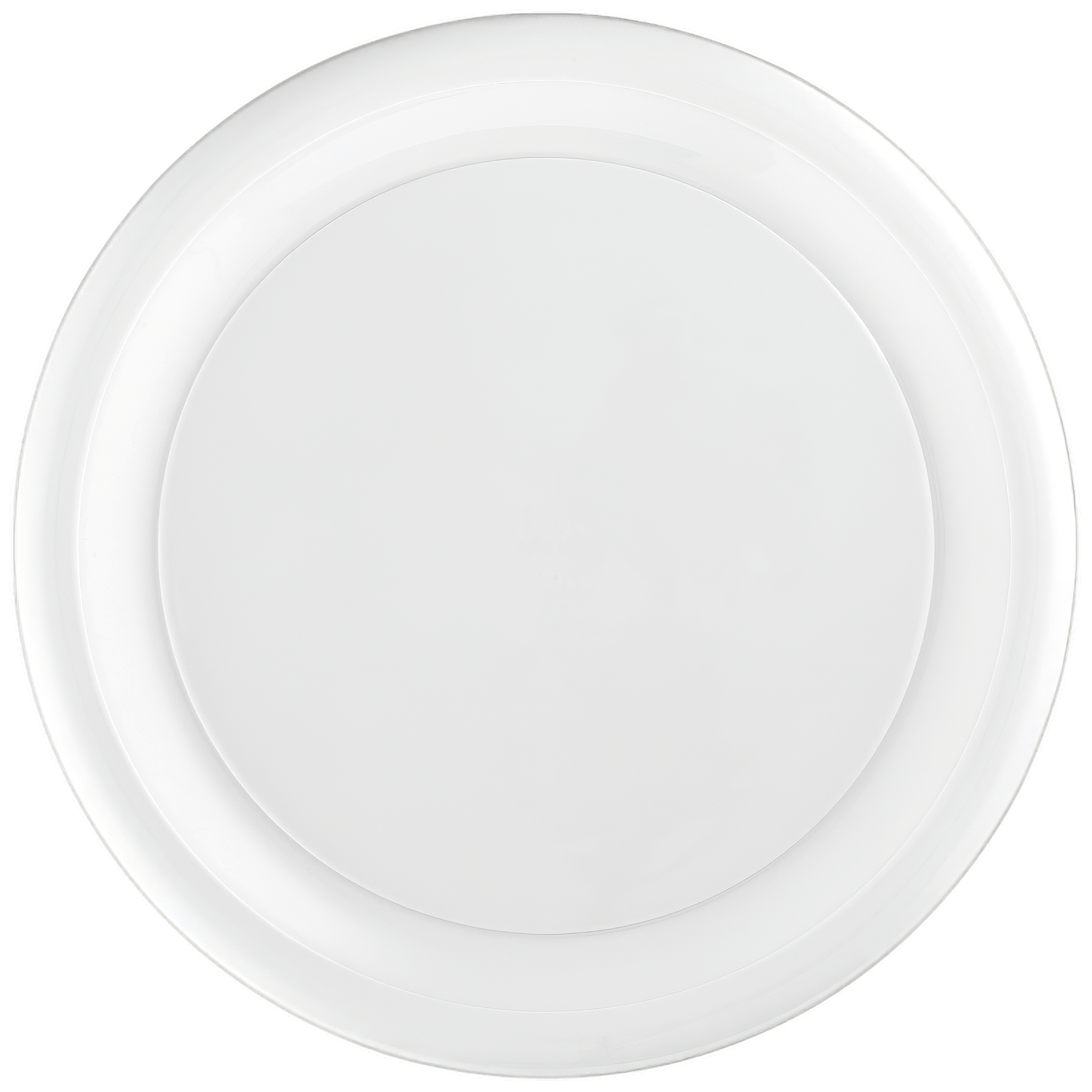 Weißer, runder Porzellanteller, schlichtes Design ohne Muster, Fürstenberg Porzellan.