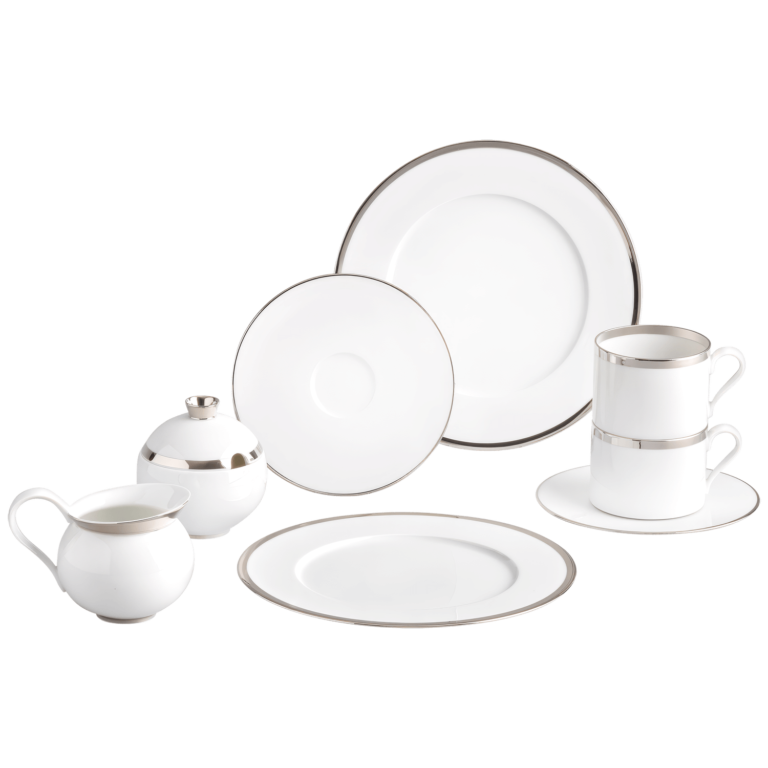Geschirr-Set Kaffee 8-tlg. – TREASURE PLATINUM zylindrisch