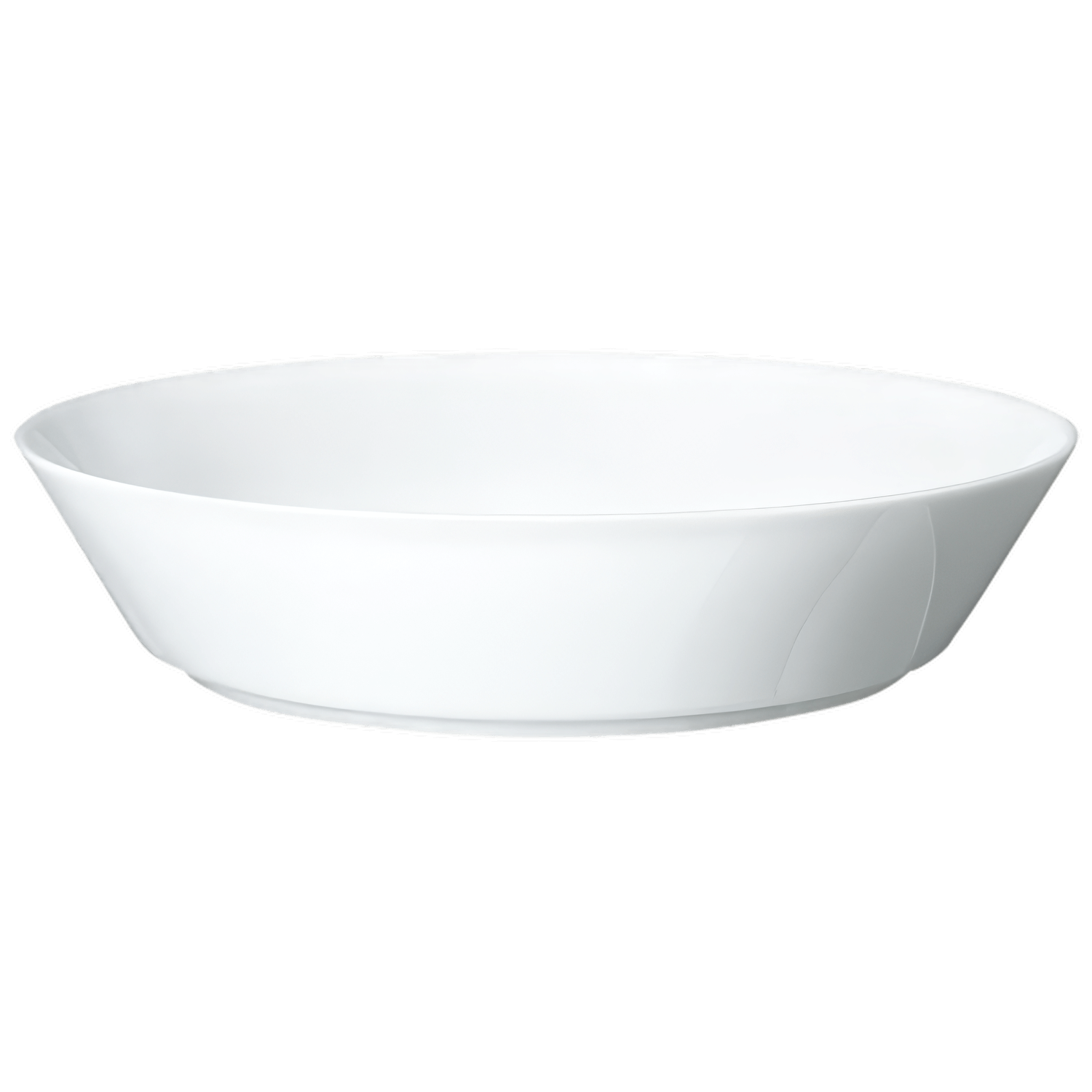 Weiße Porzellanschale steht auf schwarzem Hintergrund, schlichtes Design. Fürstenberg Porzellan.