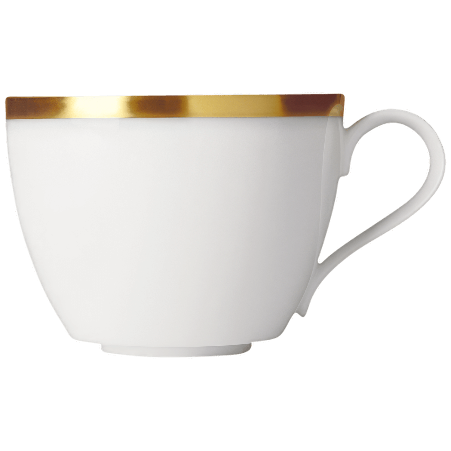 Weiße Tasse mit goldenem Rand auf schwarzem Hintergrund. Fürstenberg Porzellan.