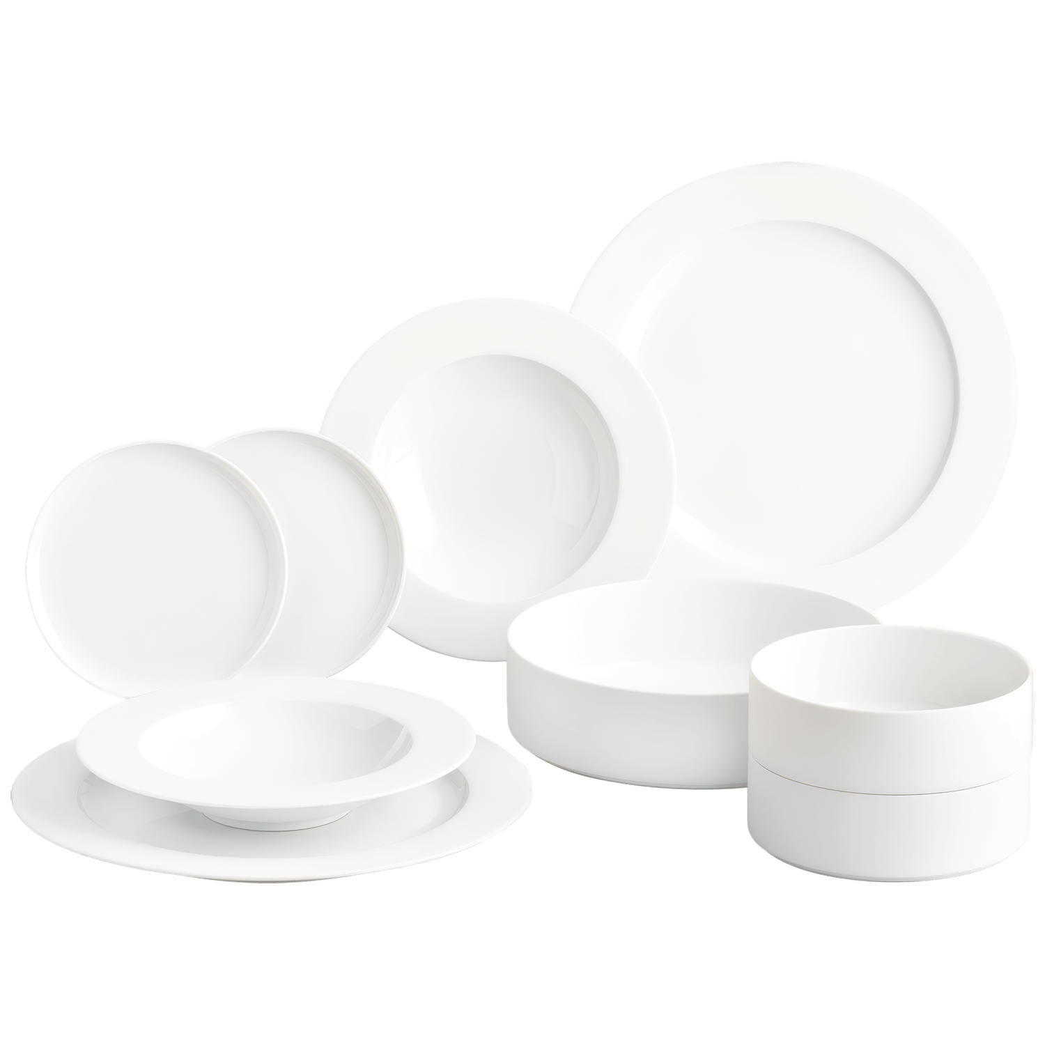 Geschirr-Set Dinner 9-tlg. – DATUM Satin White klassisch