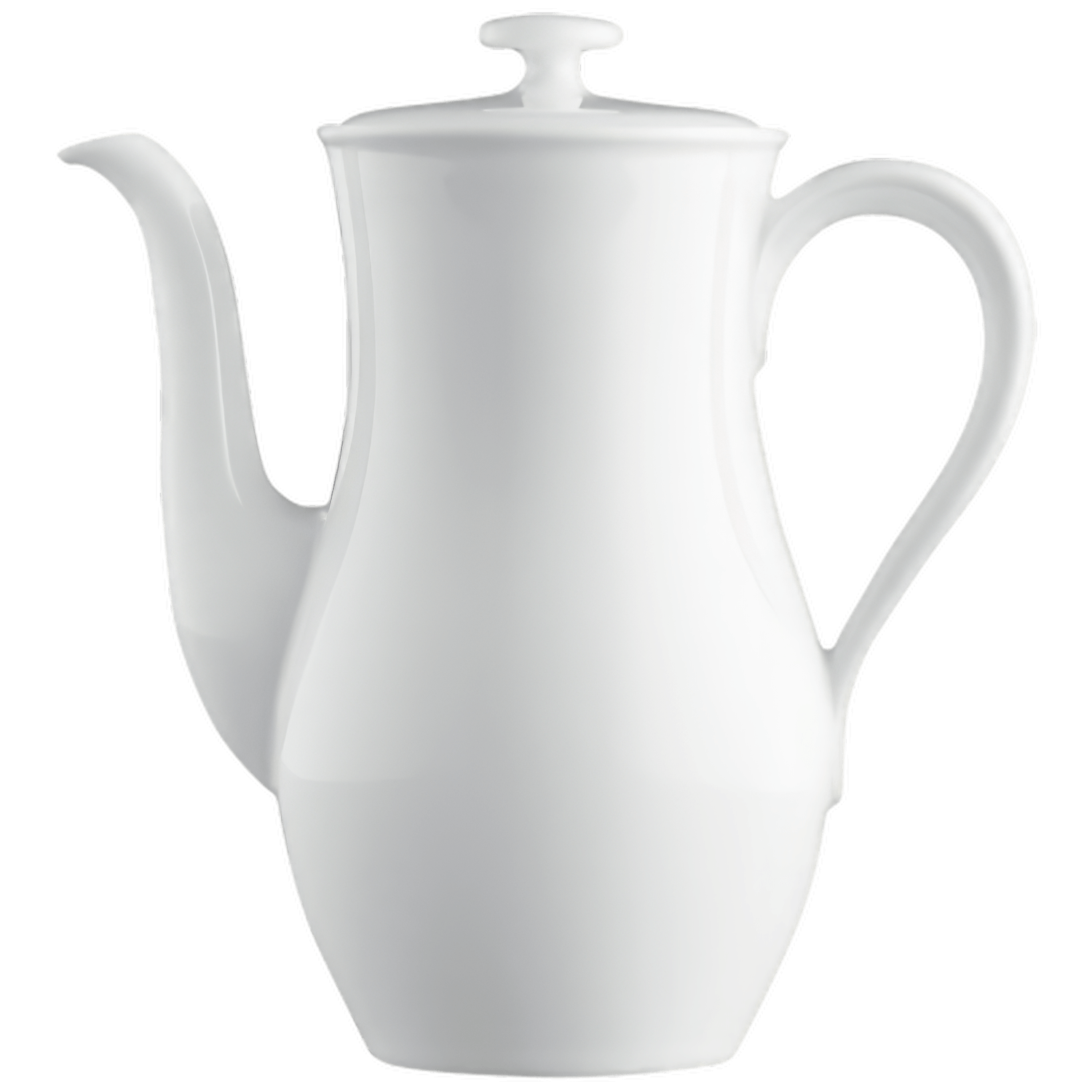 Weiße Porzellankanne, elegantes Design, steht vor neutralem Hintergrund. Fürstenberg Porzellan.