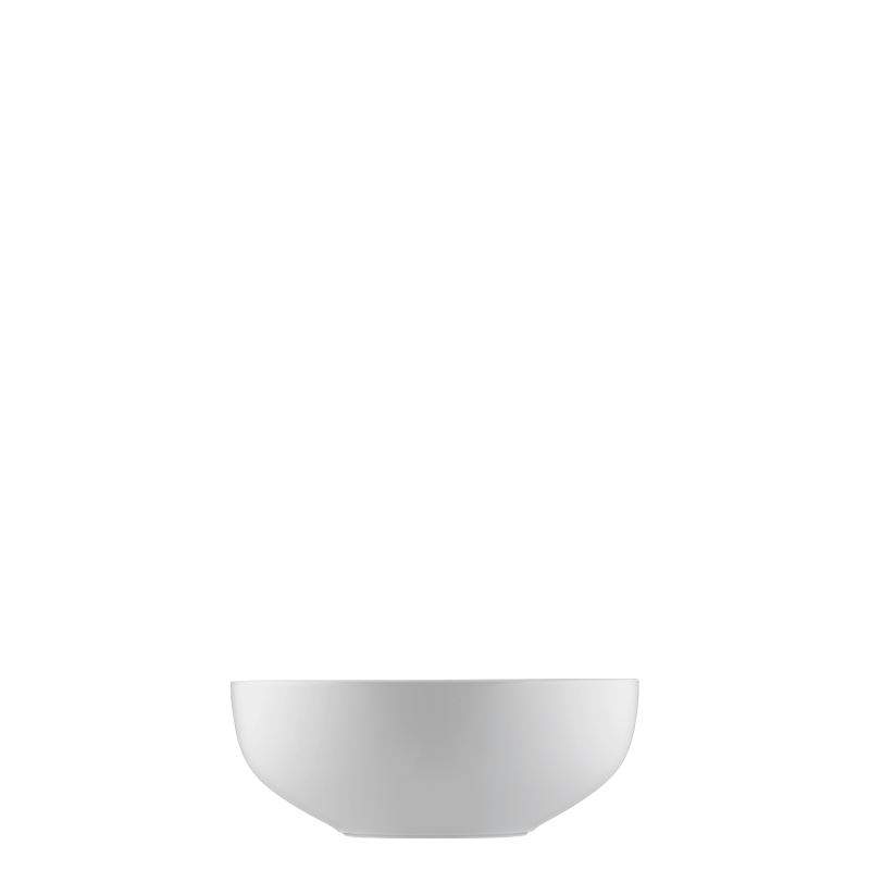Weiße Porzellanschale auf weißem Hintergrund, minimalistische Darstellung. Fürstenberg Porzellan.