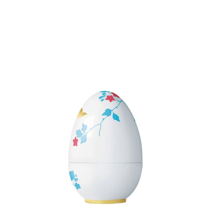 Porzellangefäß, eiförmig, bemalt mit bunten Blumenmotiven. Fürstenberg Porzellan.