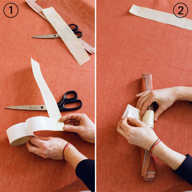 Zwei Bilder nebeneinander zeigen Hände beim Verpacken mit Papier und Klebeband. Fürstenberg Porzellan.