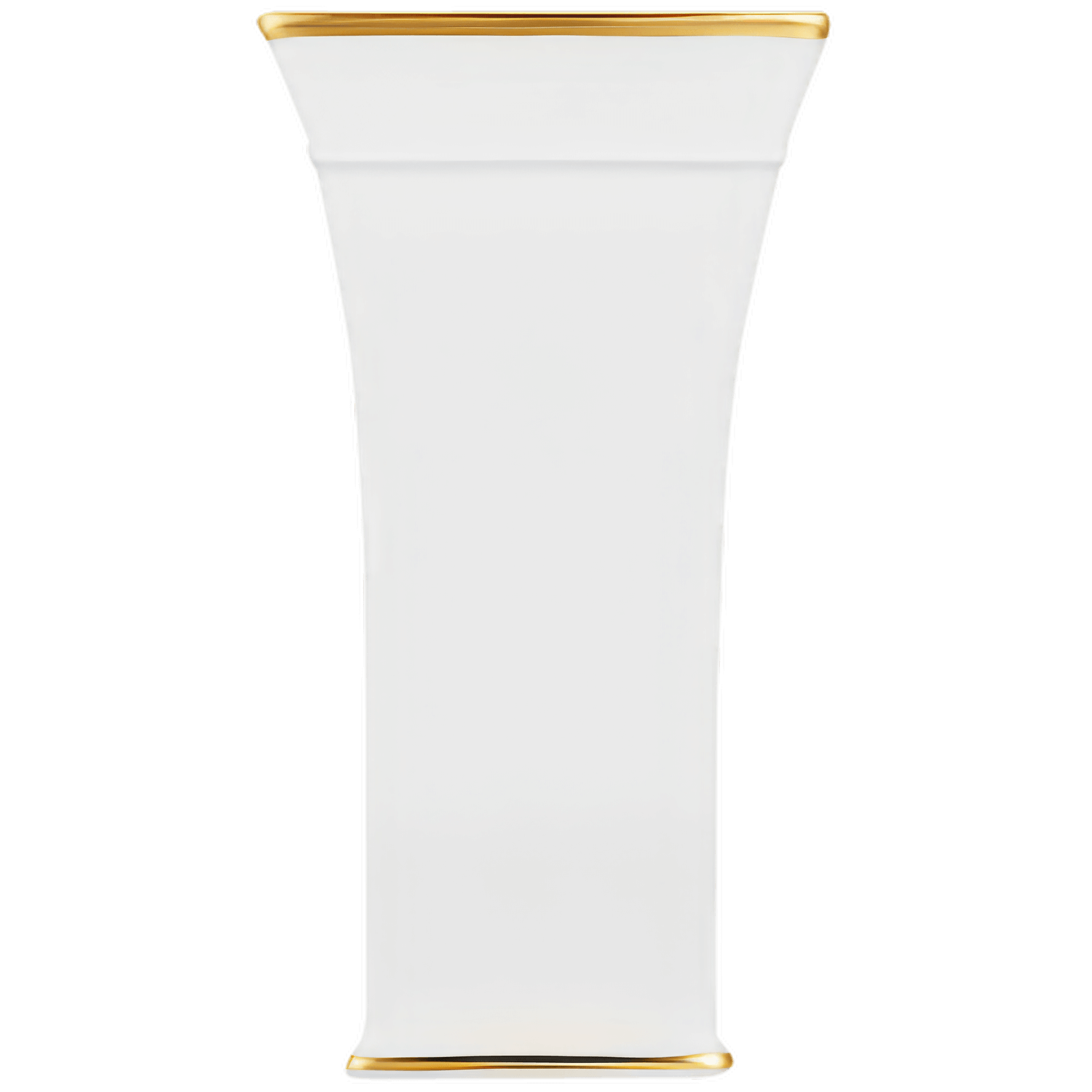 Weiße Porzellanvase mit goldenen Rändern, elegant gestaltet. Fürstenberg Porzellan.