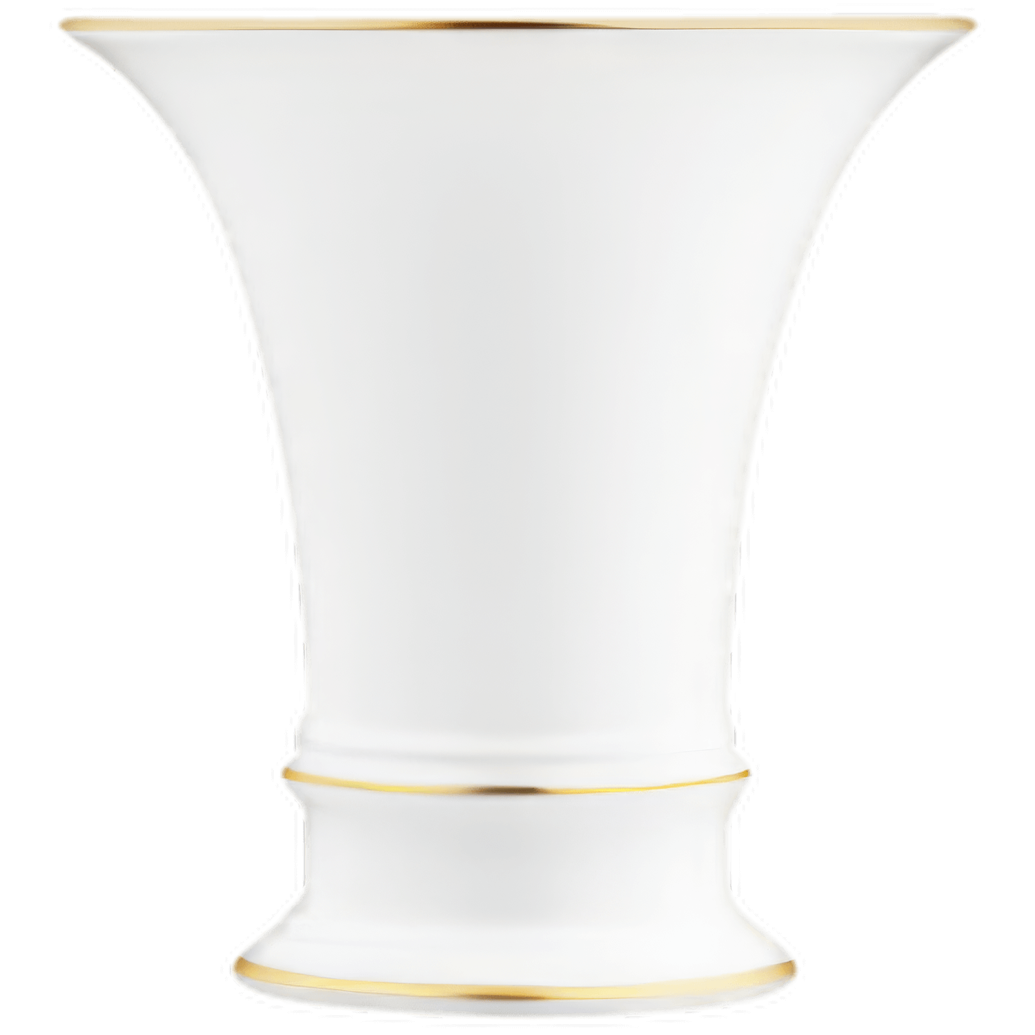Weiße Vase aus Porzellan mit goldener Kante in elegantem Design. Fürstenberg Porzellan.