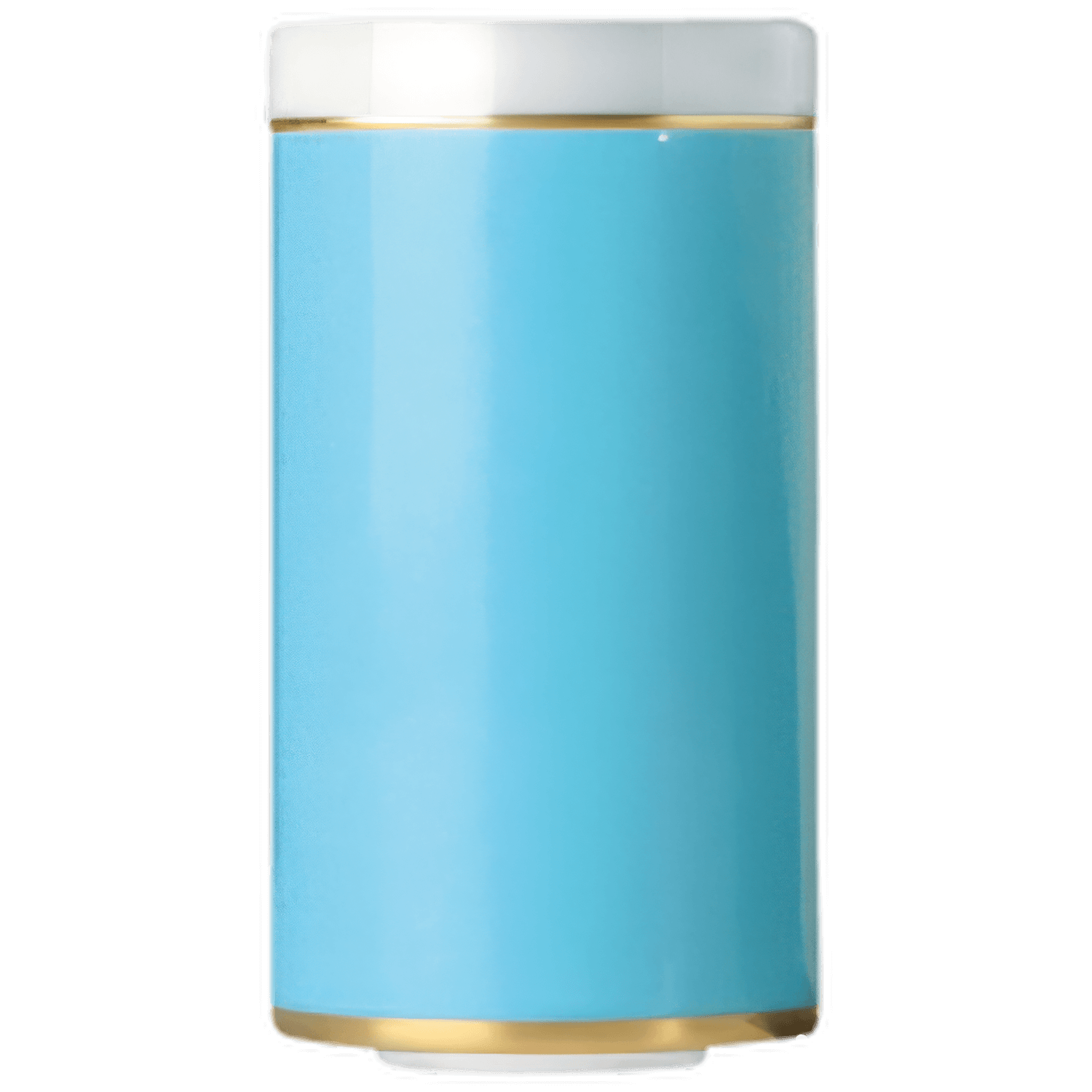 Blauer zylindrischer Porzellanbehälter mit weißem Deckel und goldenen Akzenten. Fürstenberg Porzellan.