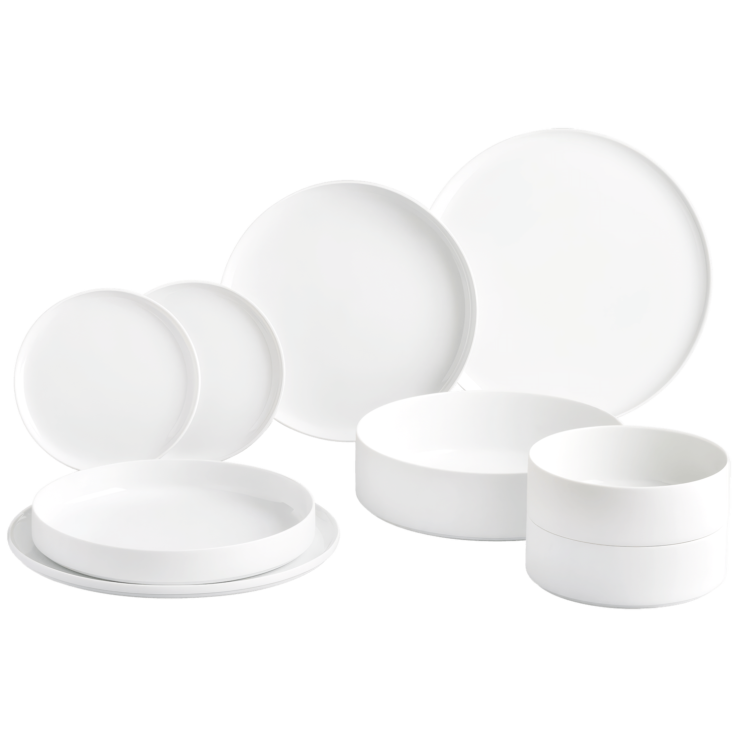 Geschirr-Set Dinner 9-tlg. – DATUM Satin White modern